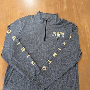 New Orleans Saints Men's NFL Team Apparel 1/4 Zip Pullover Long Sleeve Gray XL
